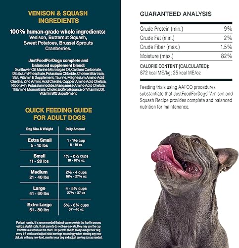 Miniatura 6 de JustFoodForDogs Frozen Fresh - Alimento para perros de peso saludable, comida completa o comida para perros, pescado y batata y venado y calabaza