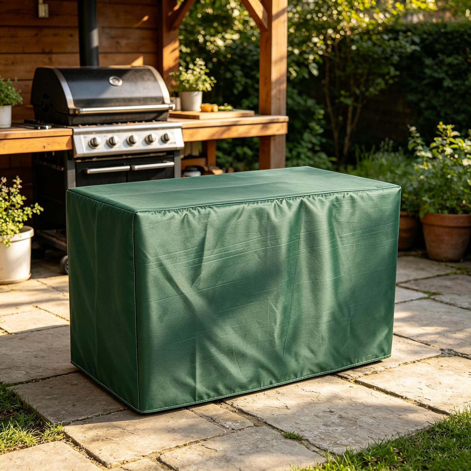 Housse de Meubles Rectangulaire Imperméable 200x160x70cm, Housse de Meubles Exterieur Tissu Oxford, Housse de Meuble Résistante aux Intempéries Coupe-Vent, pour Terrasse, Chaise, Patio, Jardin