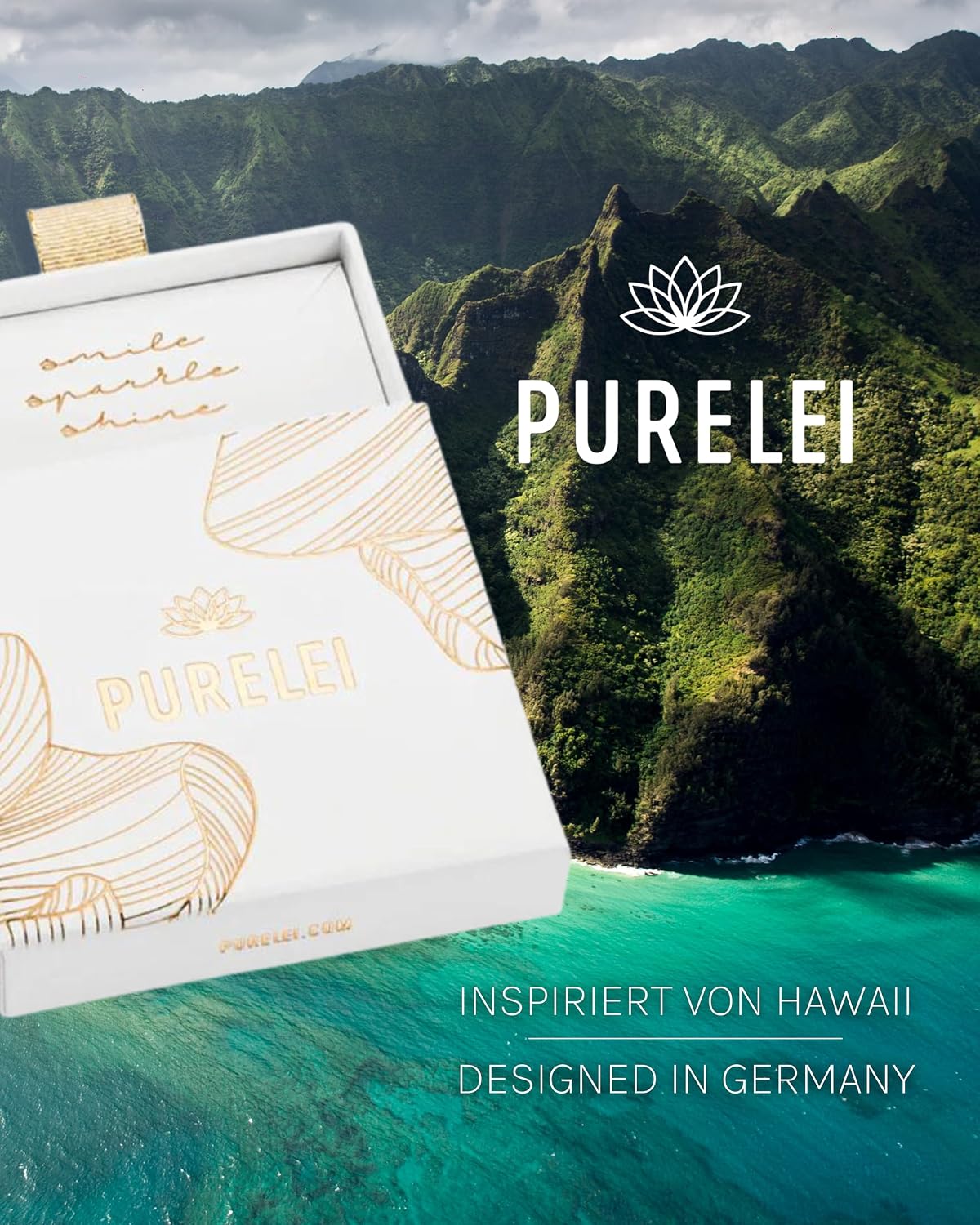 Purelei® Sparkling Necklace – 18K Gold plated stainless steel jewelry – Waterproof chain with sparkling pendants – 16 to 18 inch adjustable length – Fashion jewelry for your individual look