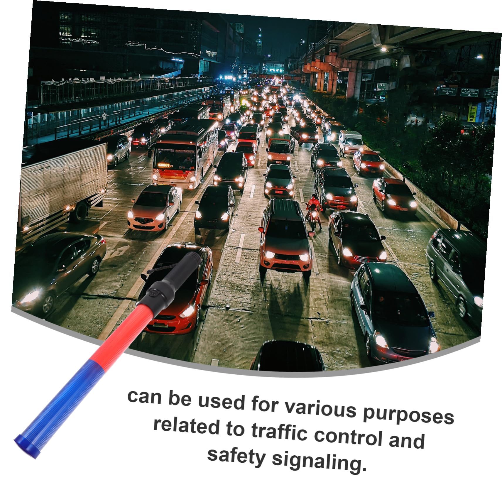 Bâton Lumineux de Trafic LED Haute Luminosité en Plastique 54cm pour Contrôle de Circulation et Événements Communautaires Rouge et Bleu