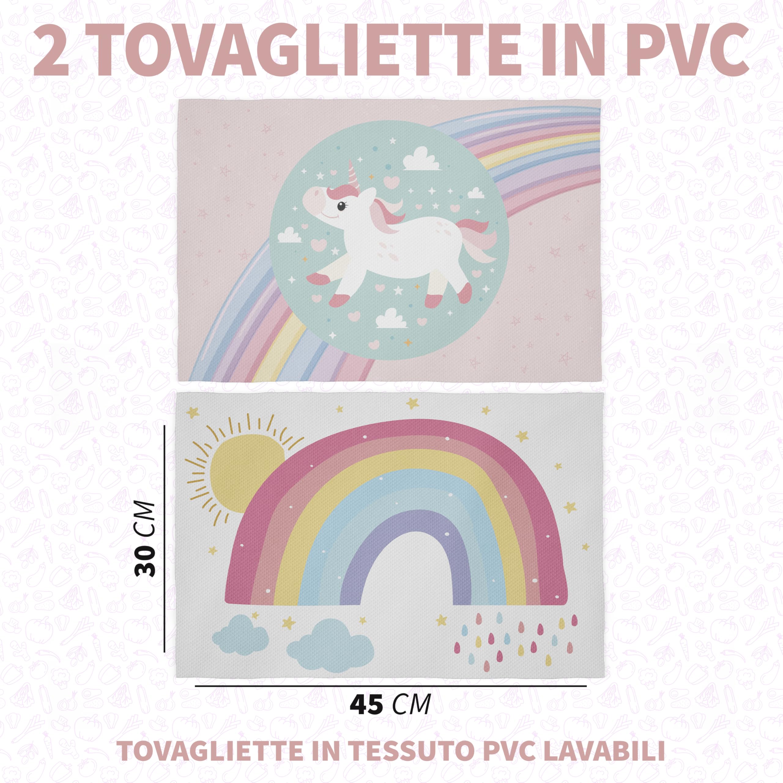 Tovaglietta Unicorno Per Bambini: Sottopiatto Colorato 40x30 Cm Per Colazione - Foto 11