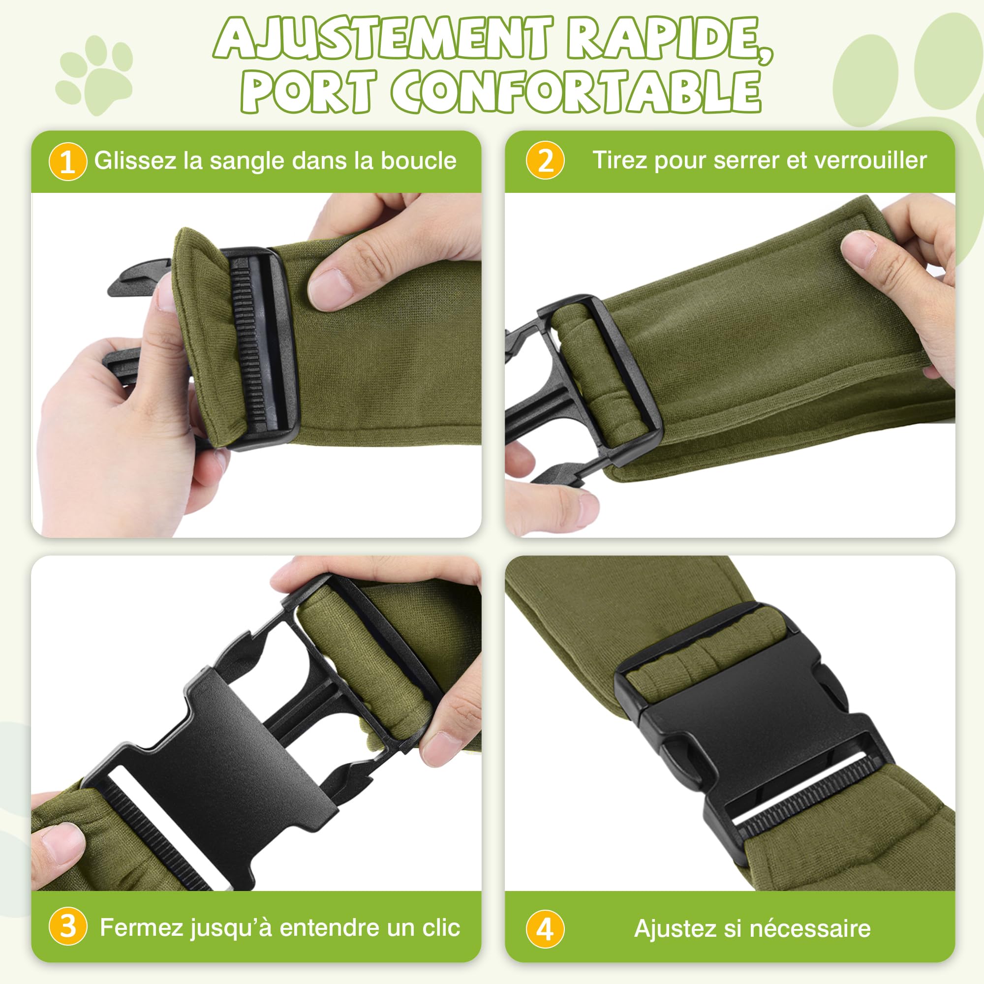 ALLSOPETS Sac de Transport Chien Chat, Sac Bandoulière Respirant pour Petit Chien et Chat avec Crochet de Sécurité, Transport Facile pour Balades et Vétérinaire (Vert Olive)