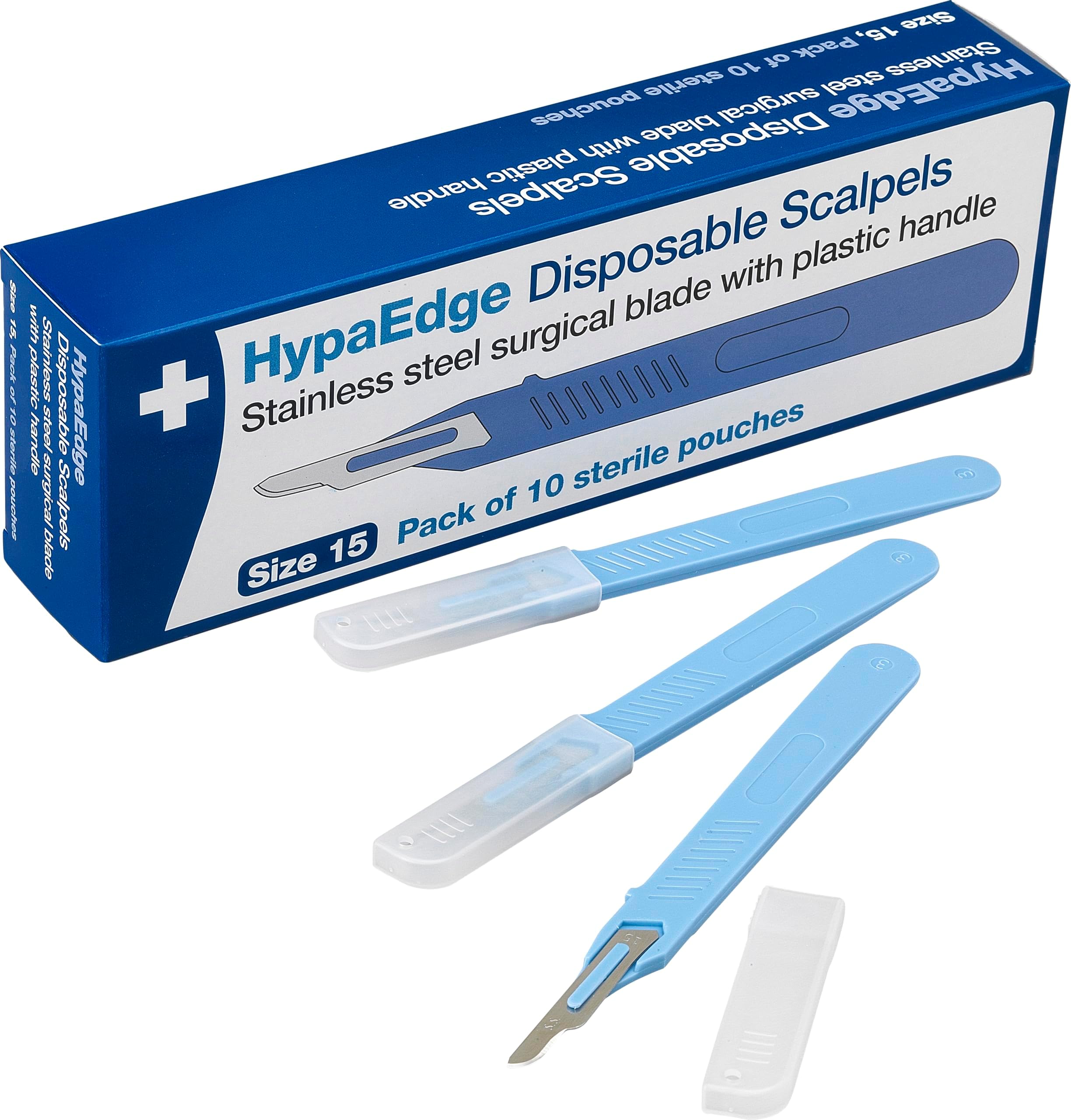 Safety First Aid Group HypaEdge Sterile Disposable Scalpels Size 15, Pack of 10