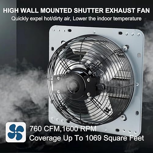 Miniatura 3 de Criditpid Extractor de persiana montado en la pared de 7 pulgadas con interruptor de encendidoapagado, motor de cobre puro de alta velocidad y bajo