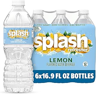 Flavored Water Bottles, Lemon Flavor - 6-Pack, 16.9 Fl Oz - Refreshing Flavored Bottled Water with Electrolytes - Zero Sugar & Zero Calories