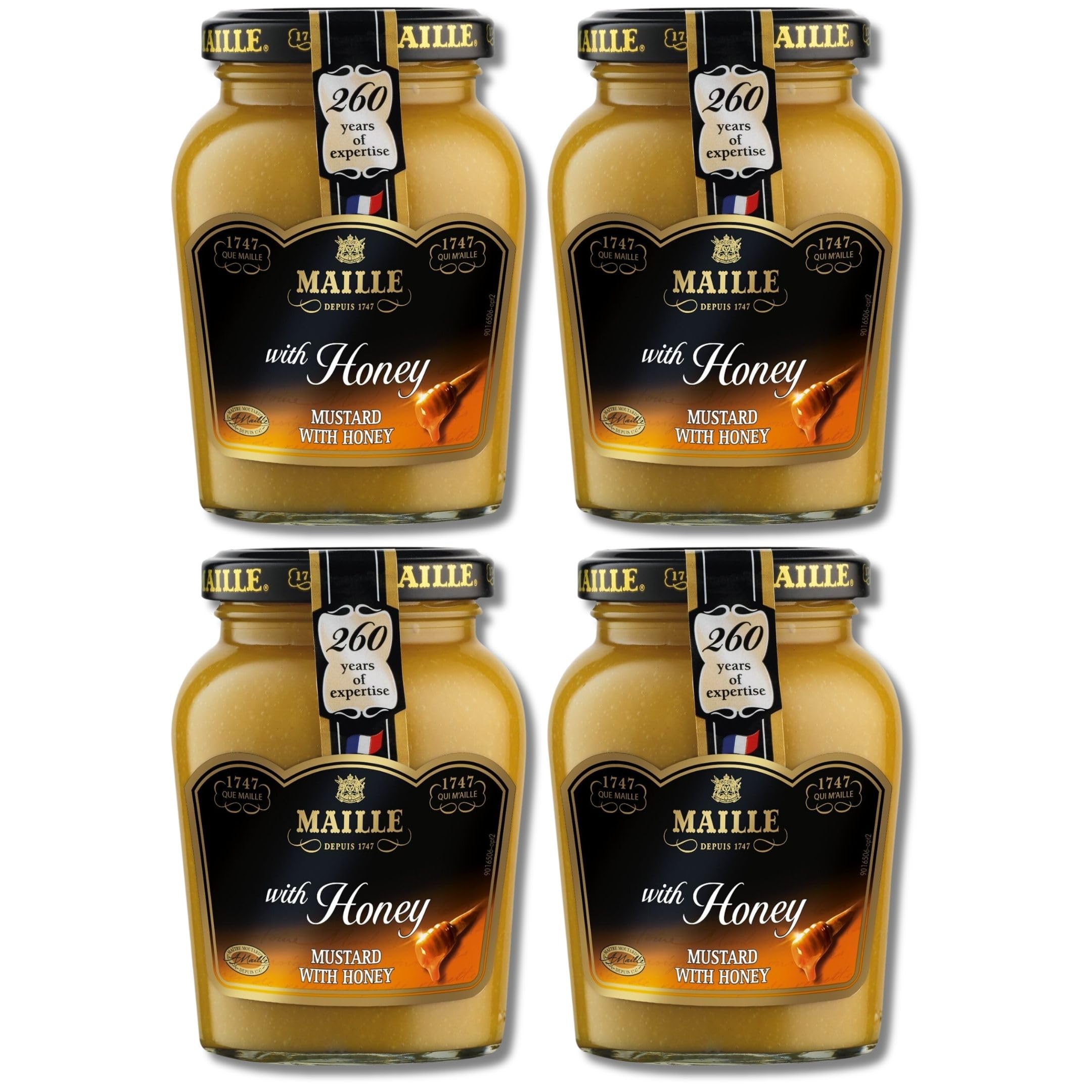 Maille Honey Dijon Mustard 230g Bundle of 4 Jars by The Great British Kitchen | French Mustard Salad Dressing