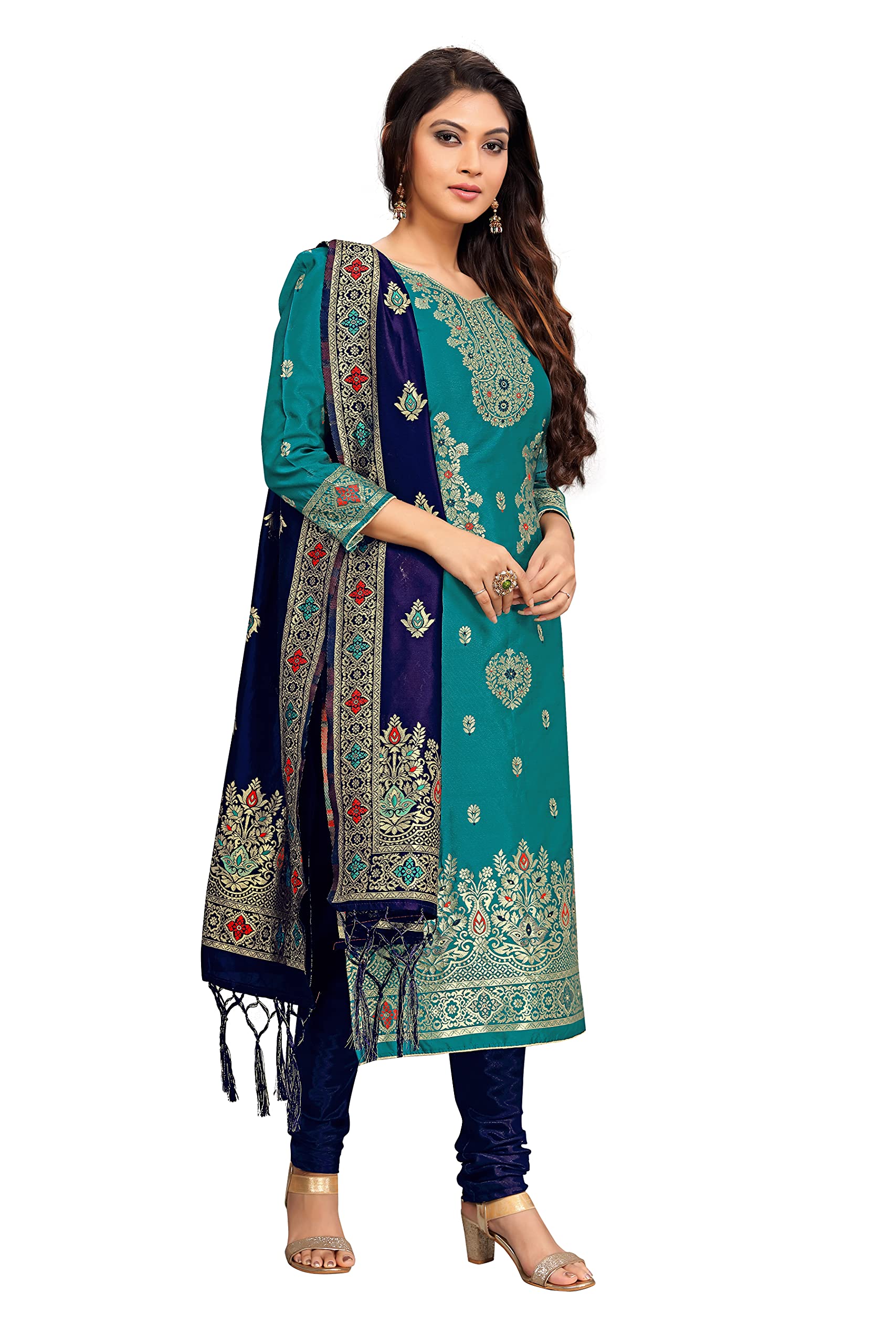 TRENDMALLS Abito da donna in seta Salwar Set cucito indiano pakistano abito etnico da sposa pronto da indossare
