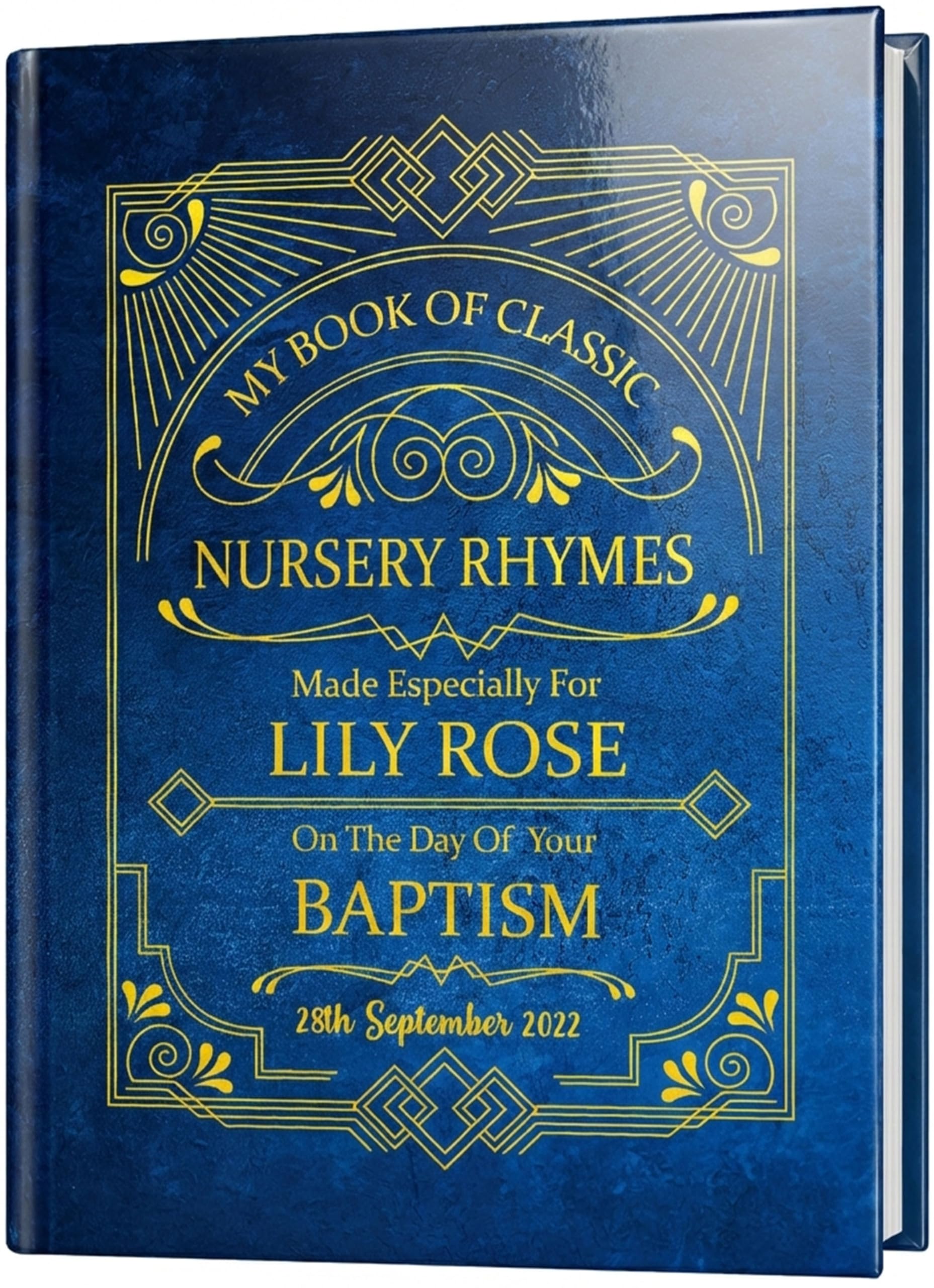 Personalised Baptism Gift Book of Nursery Rhymes. A Life Long Keepsake Made for Baby and Toddler