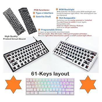 自作キーボード ava keybood ホットスワップ PCB・スイッチプレート一体型ホットスワップキーボードの自作