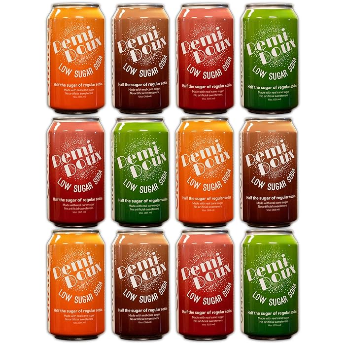 Buy Demi Doux Low Sugar Soda Soft Drink Made with Real Cane Sugar and