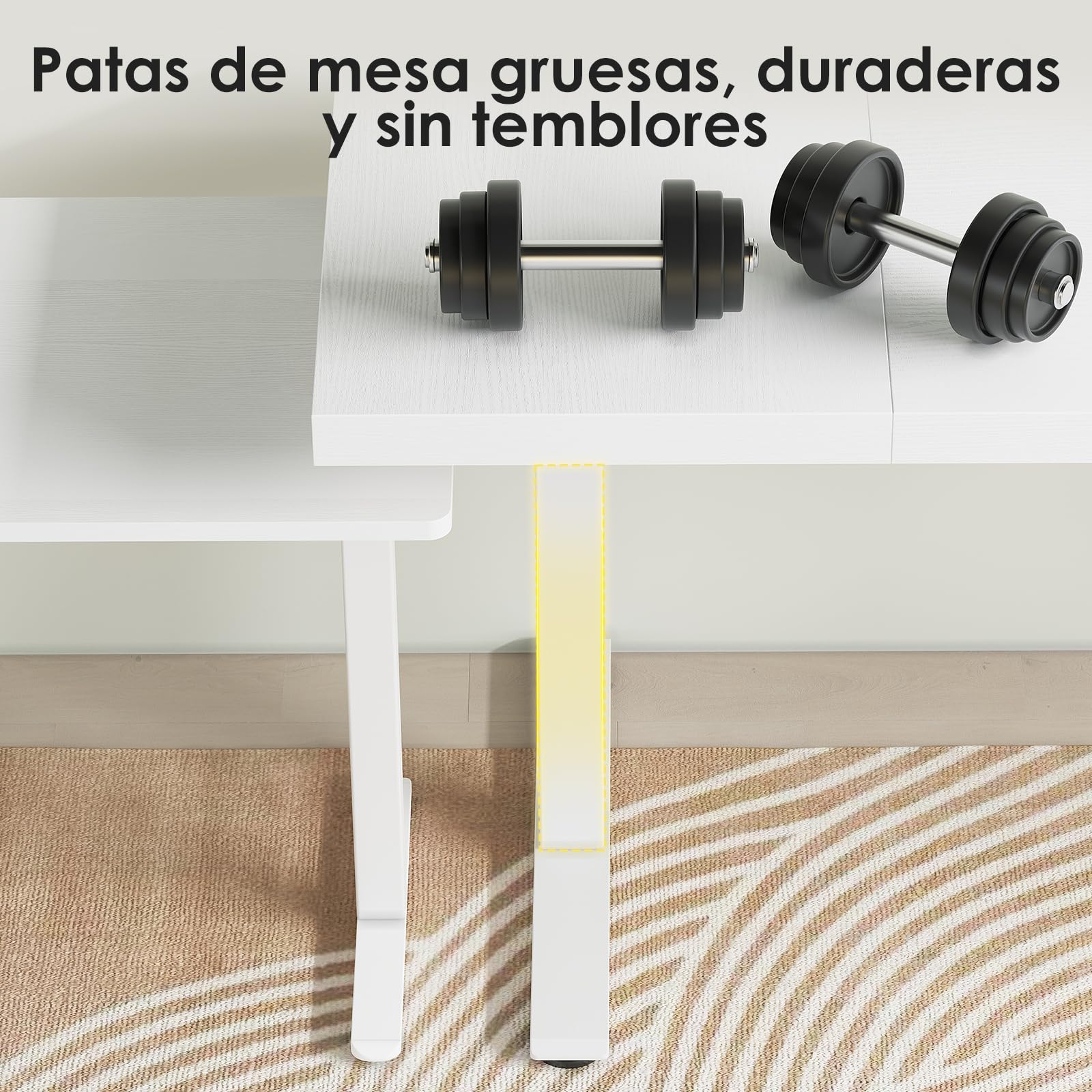 OffiGo Escritorio Regulable en Altura 180 x 70 cm, Tablero de 35 mm, Escritorio Eléctrico con Toma de Corriente, Standing Desk con Patas en T Estables, Ergonomía Oficina, Gaming, Blanco