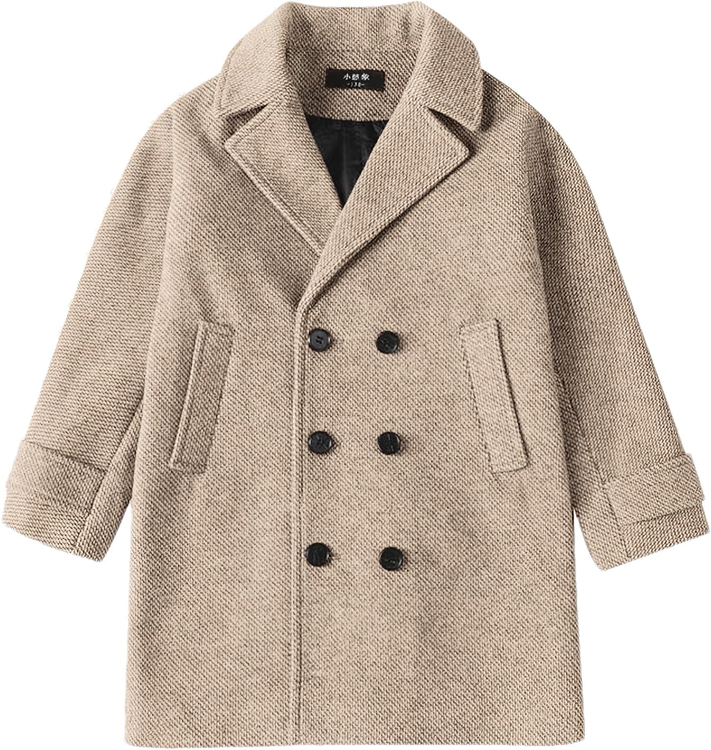 amropi Boys Peacoat Notch Lapel Double Breasted Trench Coat Classic Winter Jacket for 3-10 Years