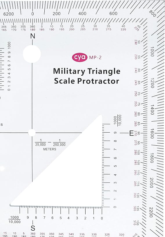 Gotical Military UTM/MGRS Coordinate Scale Map Reading and Land Navigation Topographical Map Scale, Protractor and Grid Coordinate Reader and Camping Recreational