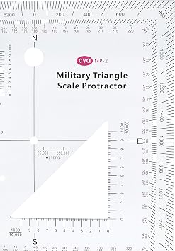 Gotical Military UTM/MGRS Coordinate Scale Map Reading and Land Navigation Topographical Map Scale, Protractor and Grid Coordinate Reader and Camping Recreational