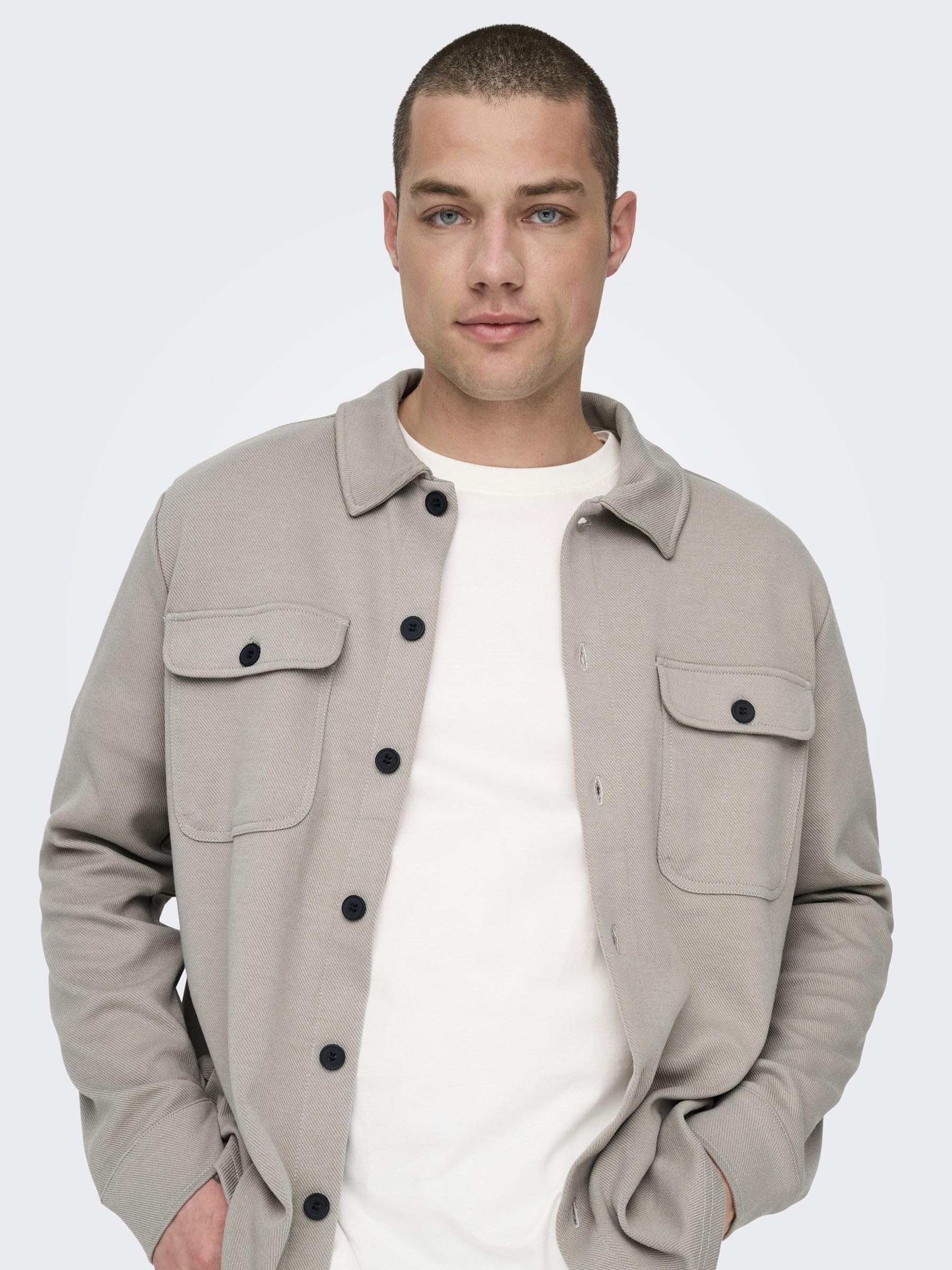 Only & Sons Koszula z długim rękawem Mężczyźni Onsnewkodyl Overshirt Sweat Noos