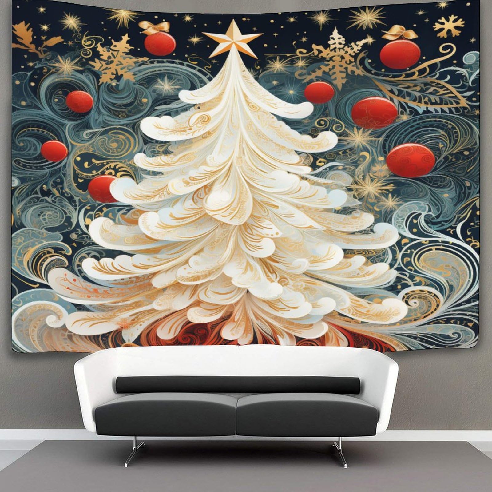 NQHXLRUDC 3D Christmas Tree Printed Wall Blanket Home Decoration Bedding Poster Wall Art Tapestry Wall Hanging Tapestry Soft Polyester for Bedroom Living Room Dorm Home Decorations 70cmx100cm