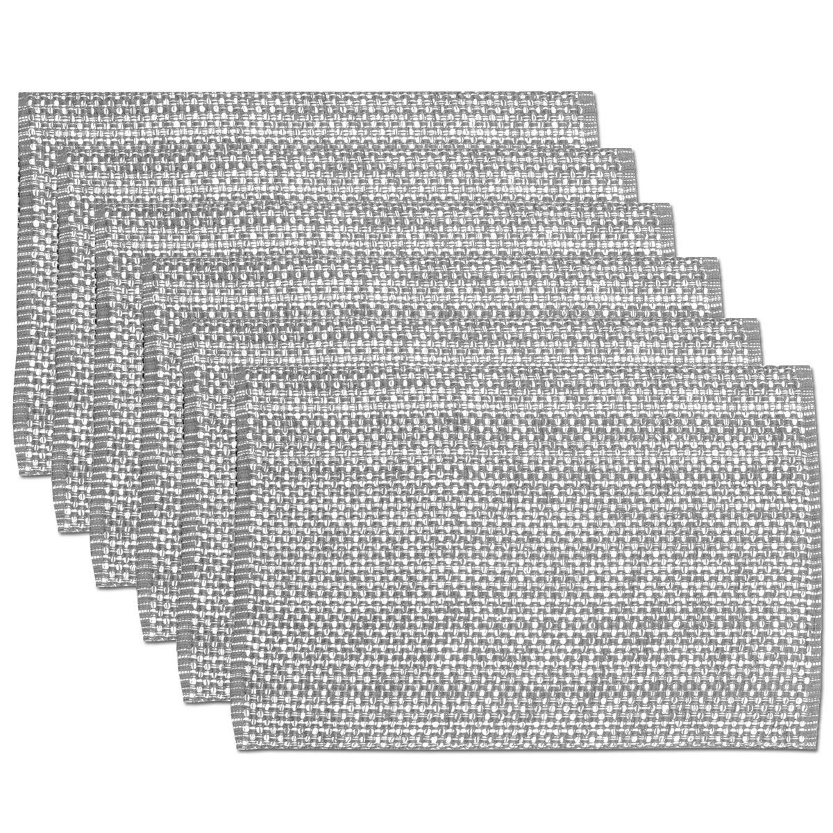 Sweet Home Collection Trends Lot de 6 Sets de Table 100% Coton tissé Bicolore Gris 33 x 48,3 cm