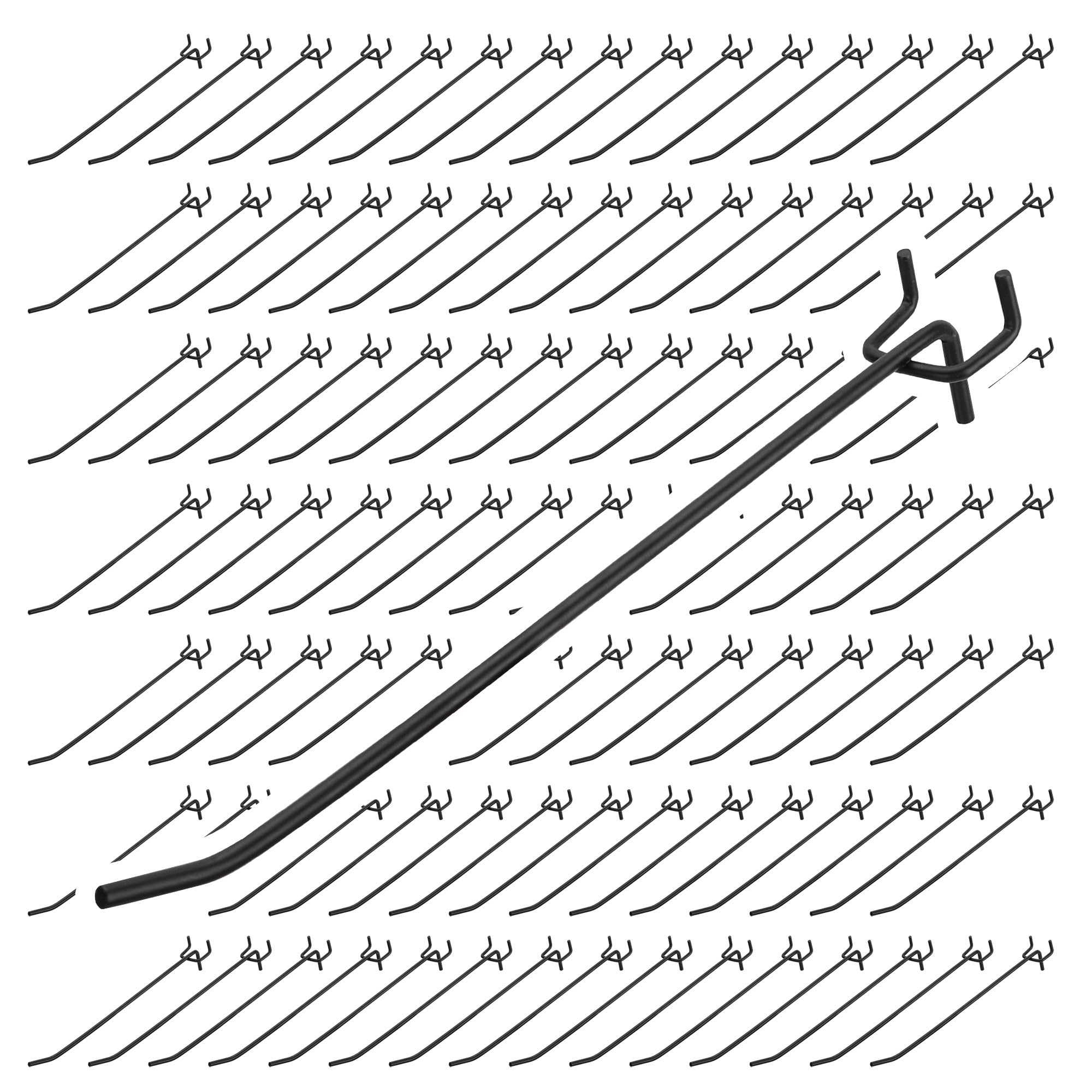 Stecktafel-Haken, robust, 10,2 cm, schwarz, Metallhaken zum Aufhängen, Wandhaken 0,3 cm und 0,6 cm Heringshaken für Stecktafeln mit 2,5 cm Abstand 80 Stück