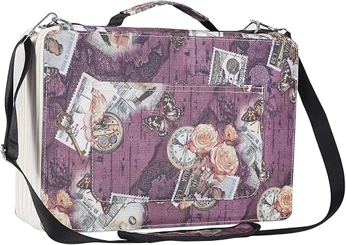 Shulaner Estuche para lápices de colores con cierre de cremallera, gran capacidad, estilo retro, con patrón de elementos, bolsa impermeable de tela