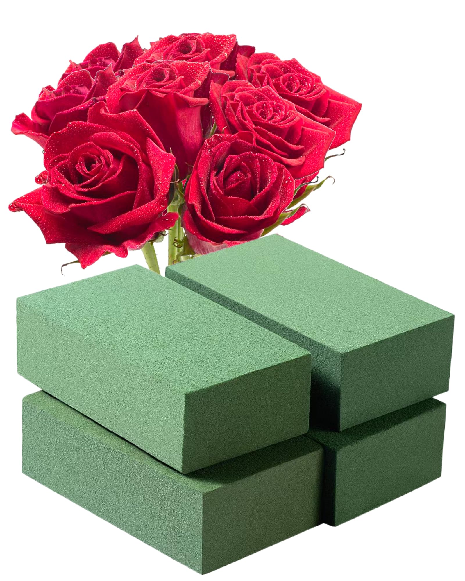 Fessary Floral Foam Blocks 5.5x3.1x1.7 Inch Dried and Wet Flower Foam for Floral Arrangement Supplies,Green Foam Bricks Floral for DIY Crafts Weddings 4 Pack