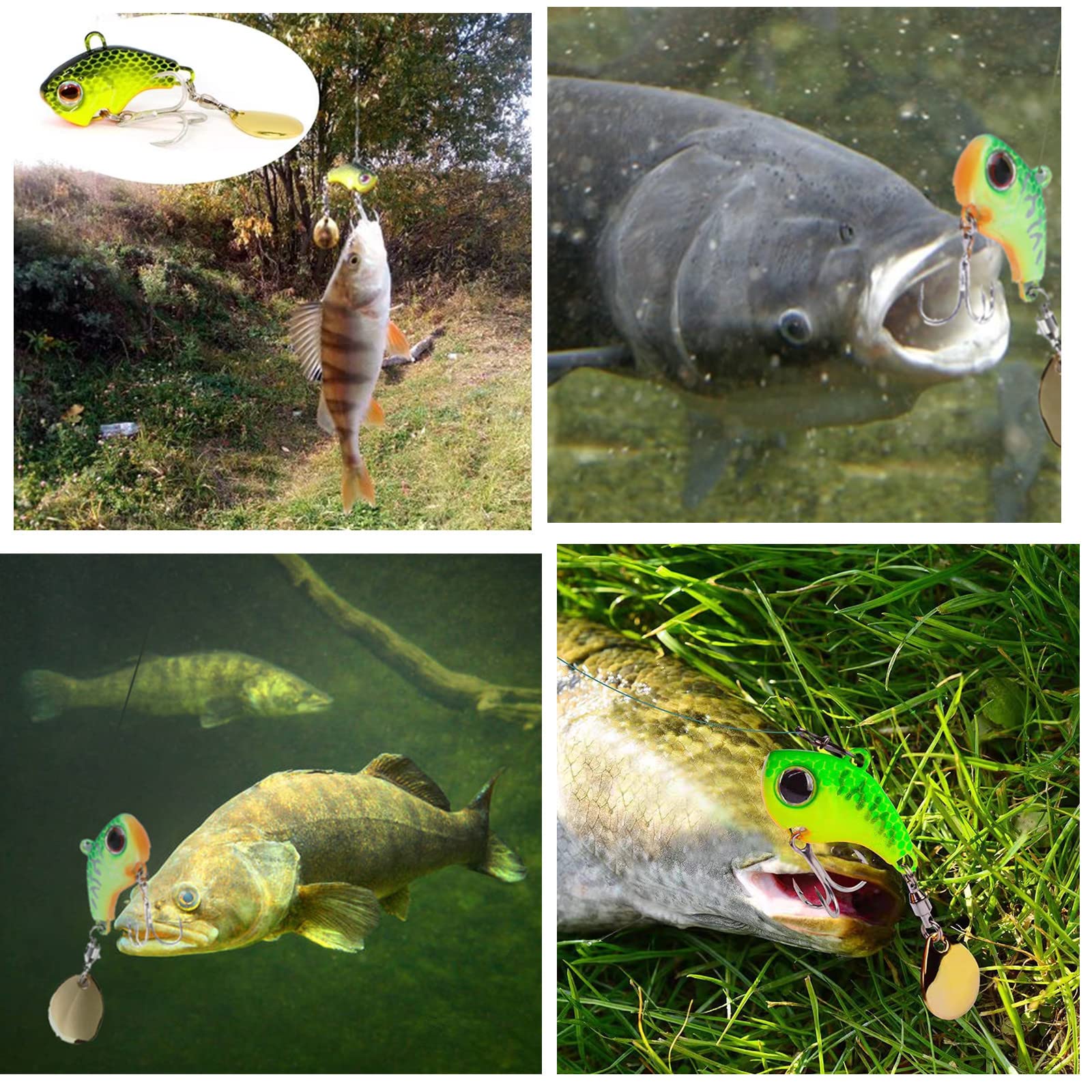 Esche Da Pesca Spinnerbait 2 Pezzi 16g Per Luccio E Persico, Esche Artificiali Affondanti Perfette Per Acqua Salata