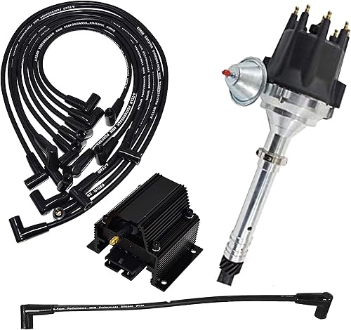 A-Team Performance - Distribuidor Pro Series R2R de 0.315in debajo de los cables de bujía de escape y bobina de 50 K voltios - Compatible con GMC