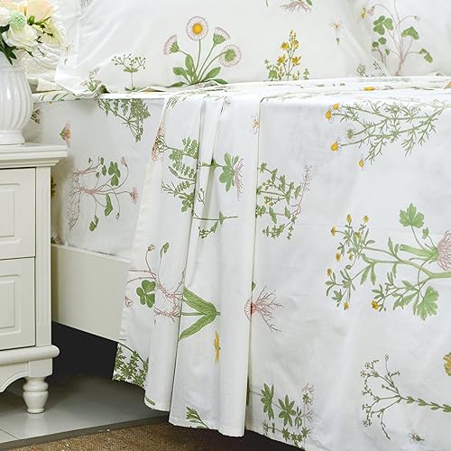 Miniatura 5 de FADFAY - Juego de sábanas con diseño floral, bolsillo profundo y 100% algodón, 4 piezas