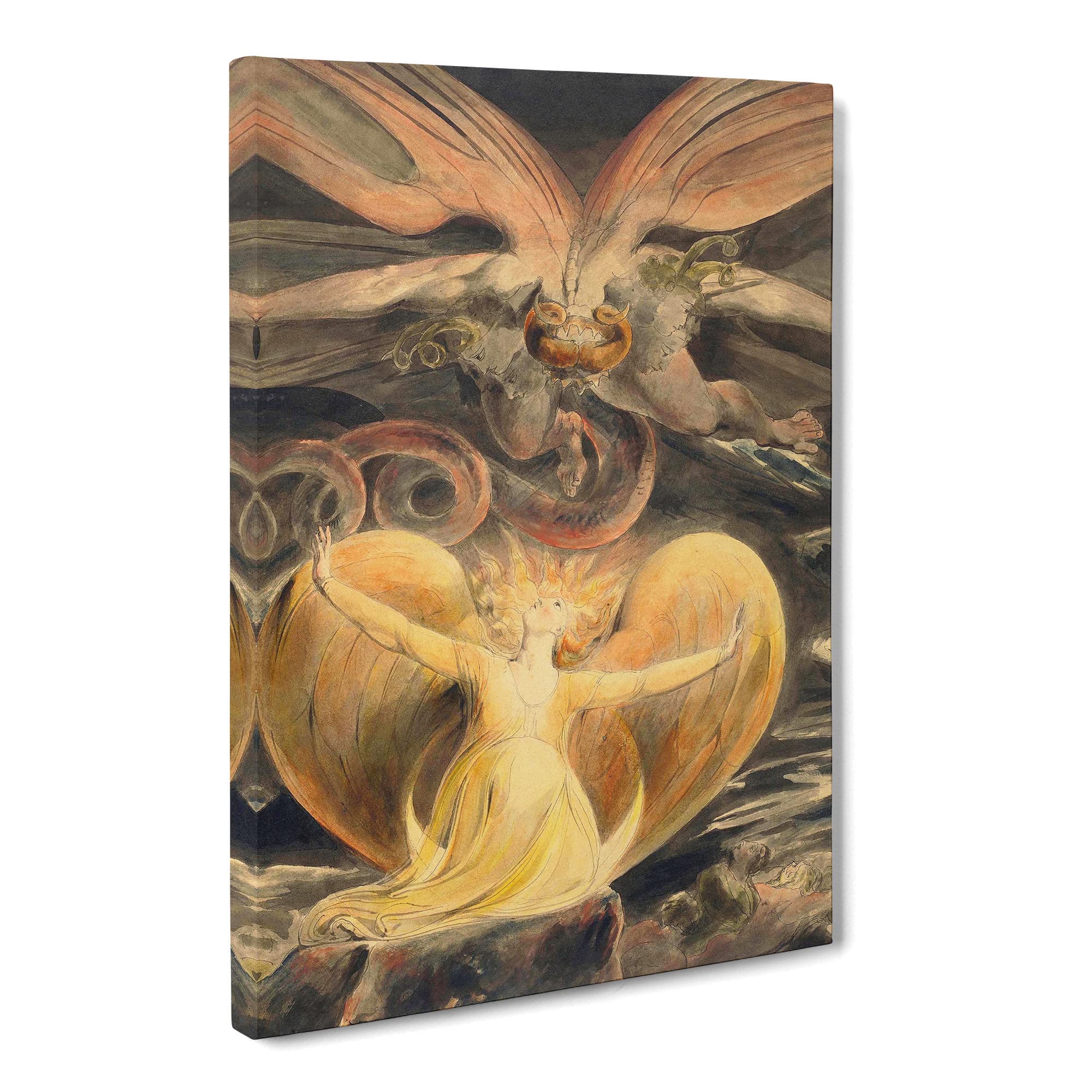 The Great Red Dragon By William Blake Canvas Print, Mixed, 25L x 50W cm