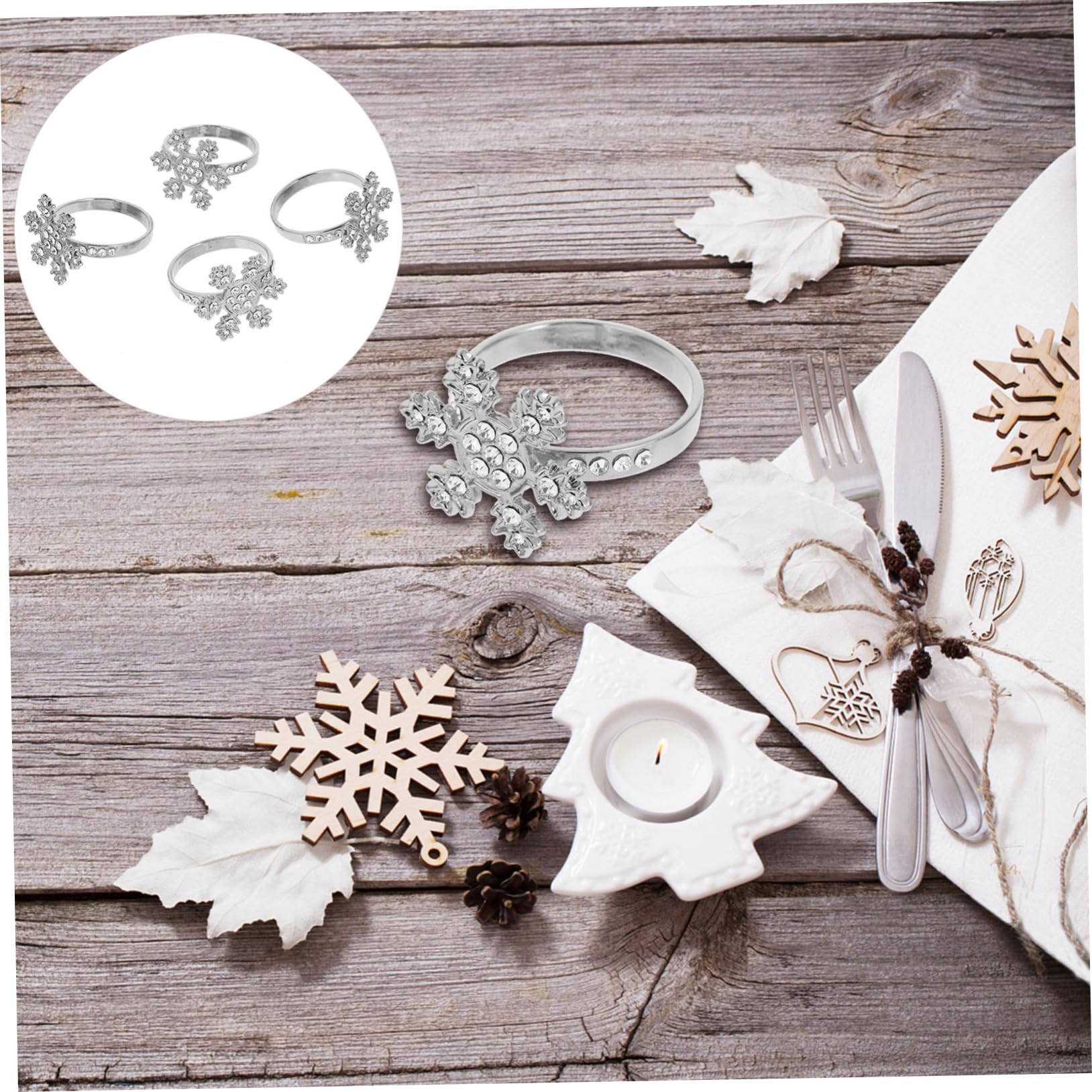 Ciieeo 20stücke Weihnachts Serviettenringe Im Schneeflocken-Design Mit Strass Elegante Tischdekoration Für Festlichkeiten Und Besondere Anlässe Für Weihnachten Hochzeiten Und Partys