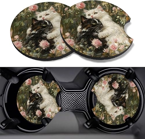 Miniatura 26 de Posavasos para automóvil, paquete de 2 posavasos para automóvil, 2.75 pulgadas, antideslizantes y absorbentes, para portavasos de automóvil,