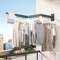 Vista 3 de Clothes Drying Rack,Laundry Drying Rack Wall Mount, Space Saver,Wall Mounted Laundry Rack,Retractable,Collapsible(Tri-Fold),Drying Rack