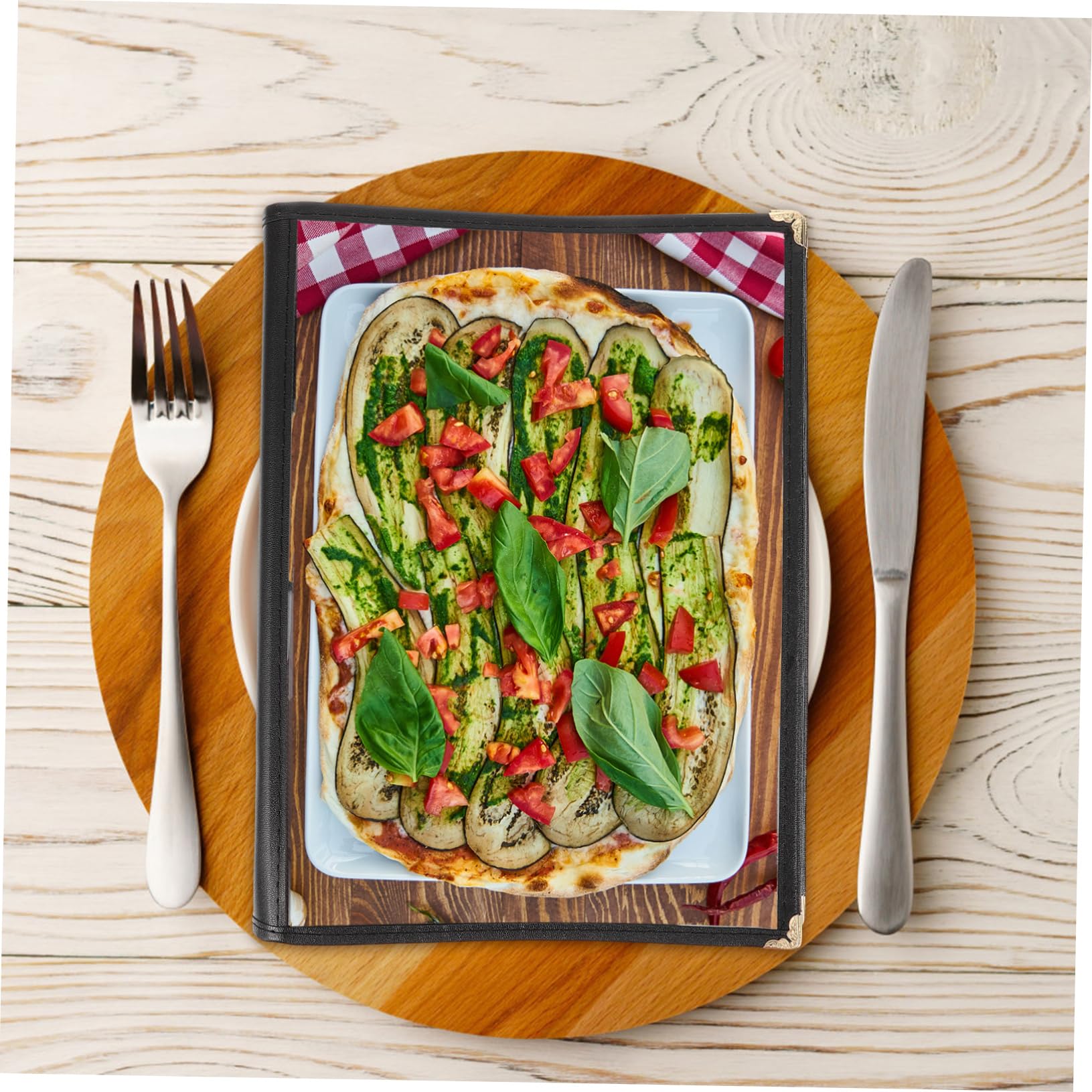 KICHOUSE Folders Hotel menu Book Personality Shell Drinks Simple Folder fine Display Board PVC Protective case Recipe Book menu Book Folder Adhesive Multifunctional menu Holder Book