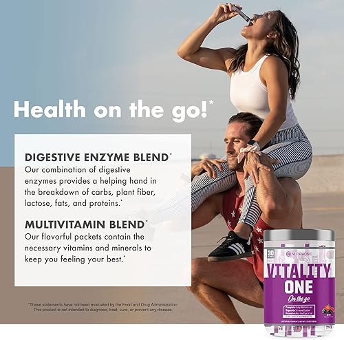 Miniatura 8 de NutraOne VitalityOne On The Go Complete Multivitamínico, probiótico y mezcla enzimática, crema de naranja, 30 porciones