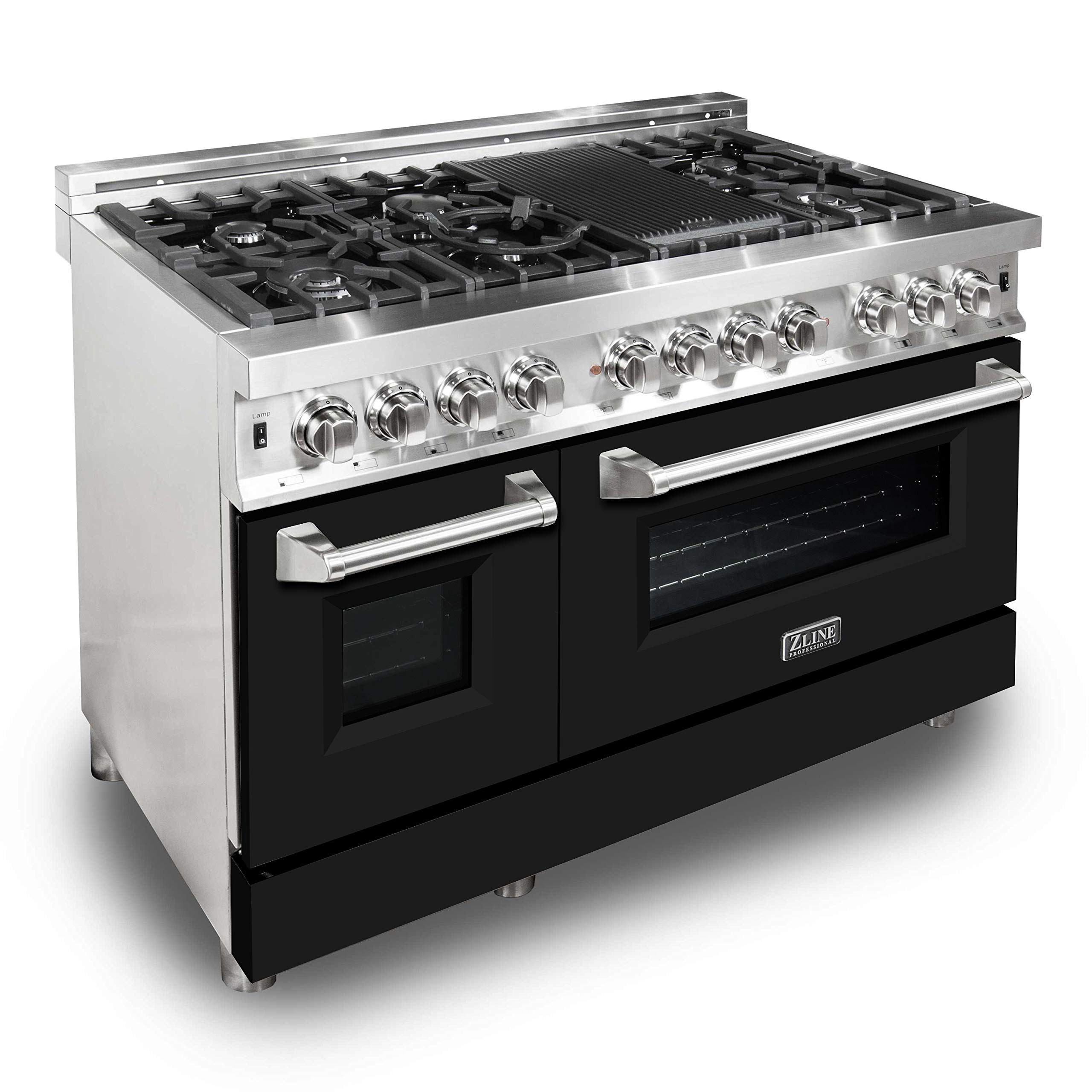 ZLINE 48 in. Professional Dual Fuel Range with Black Matte Door (RA-BLM-48)