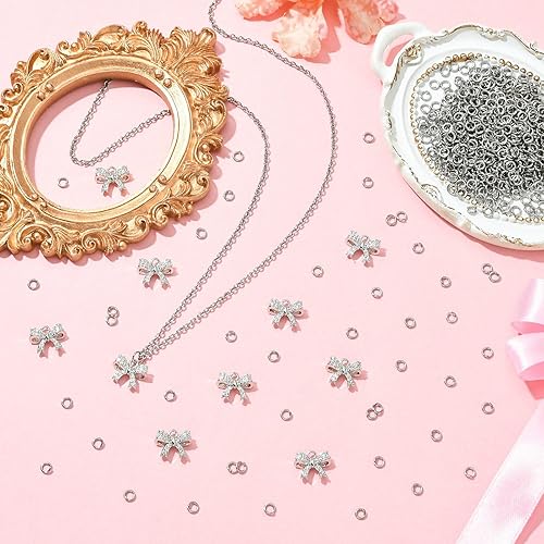 Miniatura 5 de DanLingJewelry 2000 unids 304 Anillo de salto abierto de acero inoxidable Fabricación de joyas Anillo de salto de metal Conectores de 0.157 in a