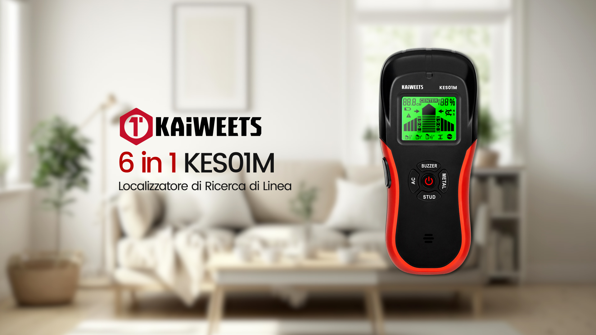 Rilevatore Metalli E Cavi KAIWEETS 6 In 1 - Scanner Da Parete Con Display LCD, Per Legno, Metallo, Cavi AC Fino A 51 Cm - Foto 13