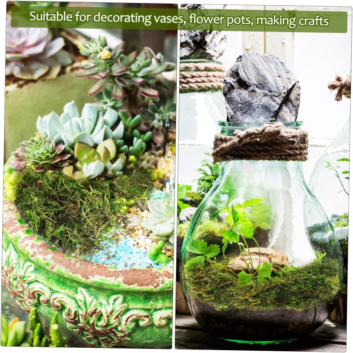 Ciieeo Artificial Moss for Crafts Fade-Resistant Decorative Faux Moss for Indoor Plants and Projects Versatile Home Decor