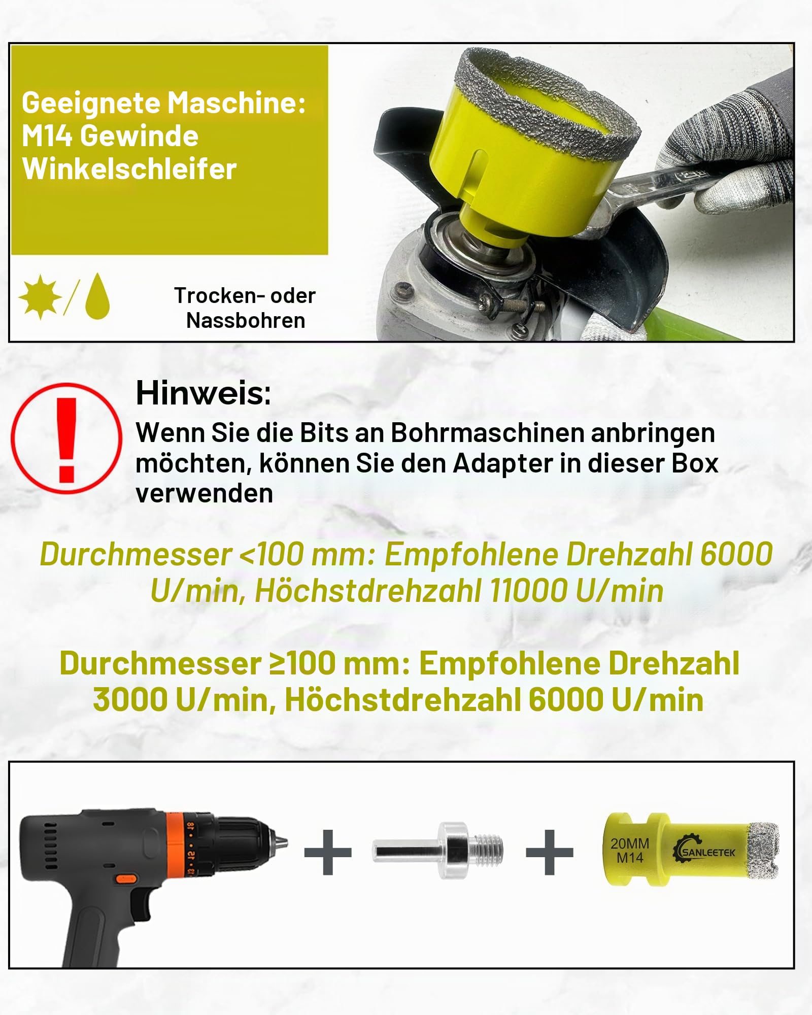 Diamant Fliesenbohrer Set Diamant Lochsäge Set Diamand Bohrkrone