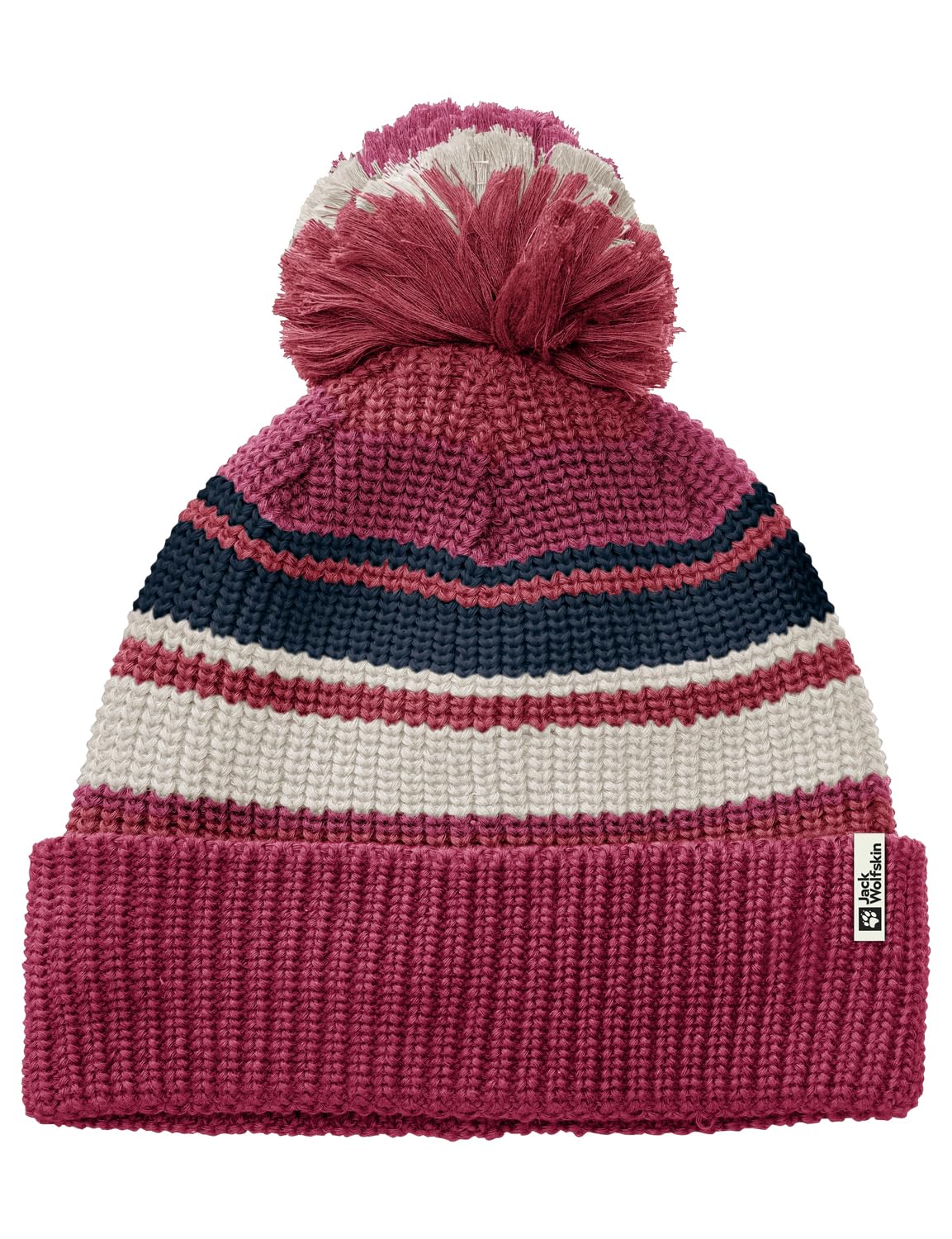 Jack Wolfskin Pompom Beanie Kids Dark Fuchsia