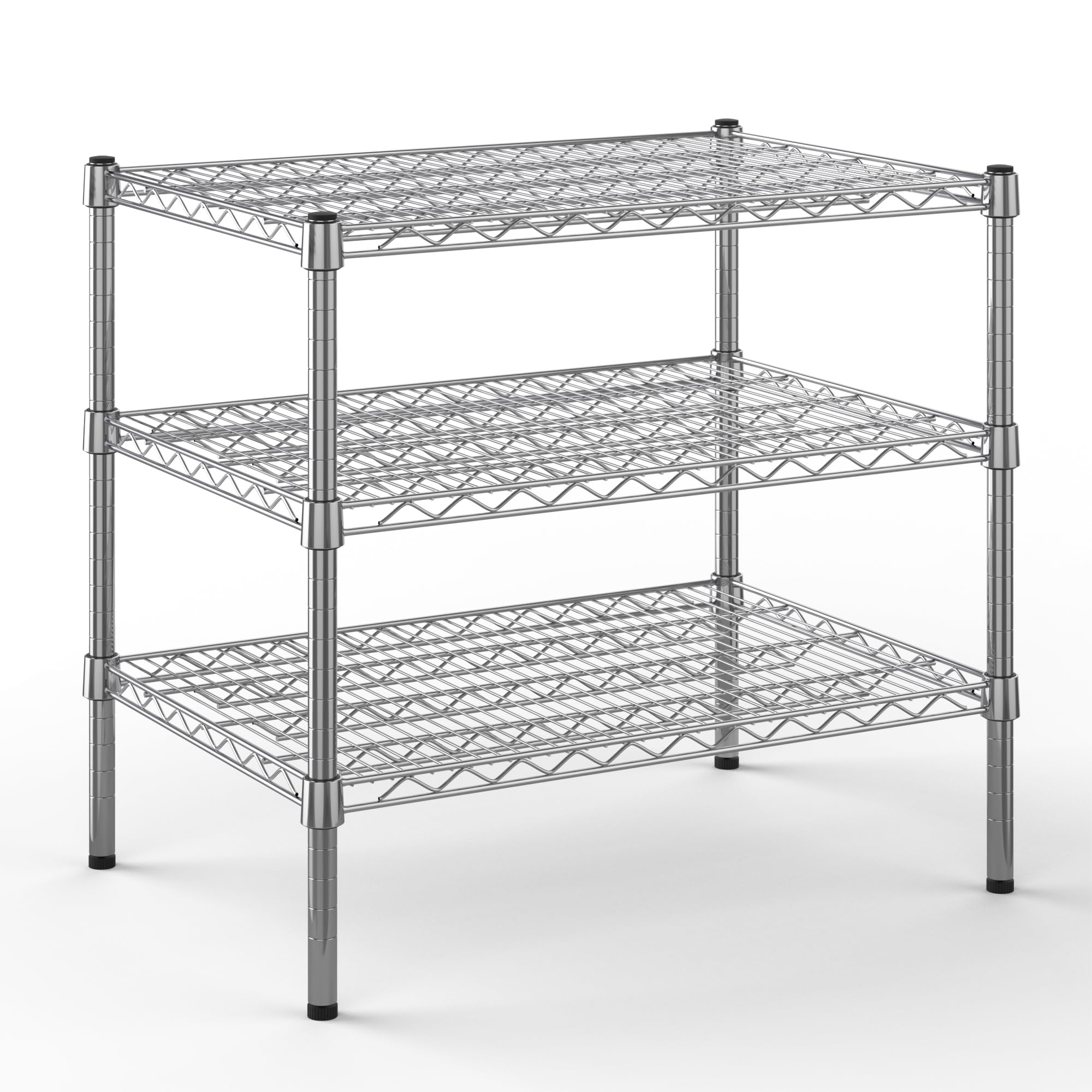 21" Deep x 30" Wide x 27" Height Wire Shelving Kit | 3-Tier | NSF Commercial Storage Rack Unit