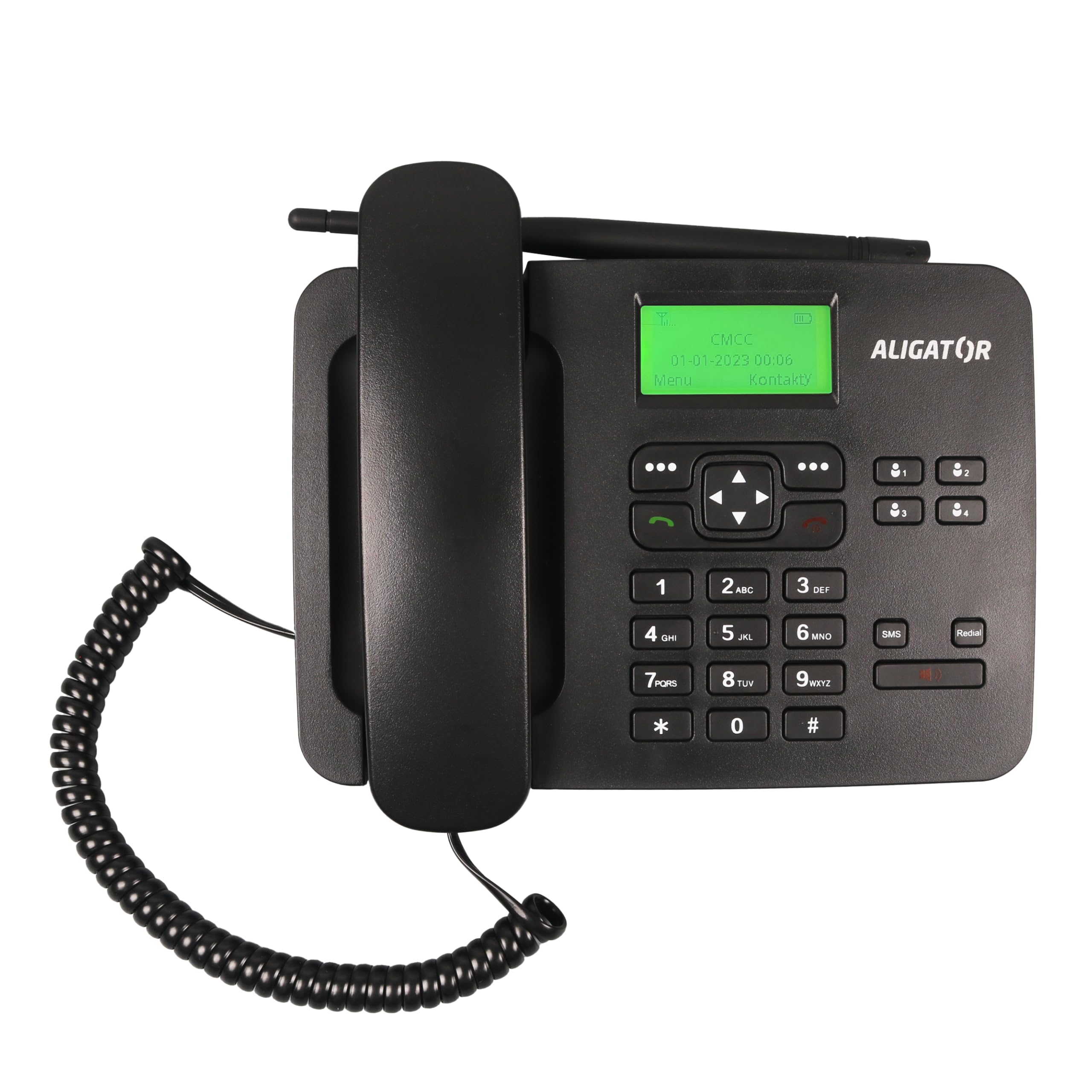 Aligator T100 GSM telefon komórkowy w klasycznym stylu telefonu stołowego (czarny)