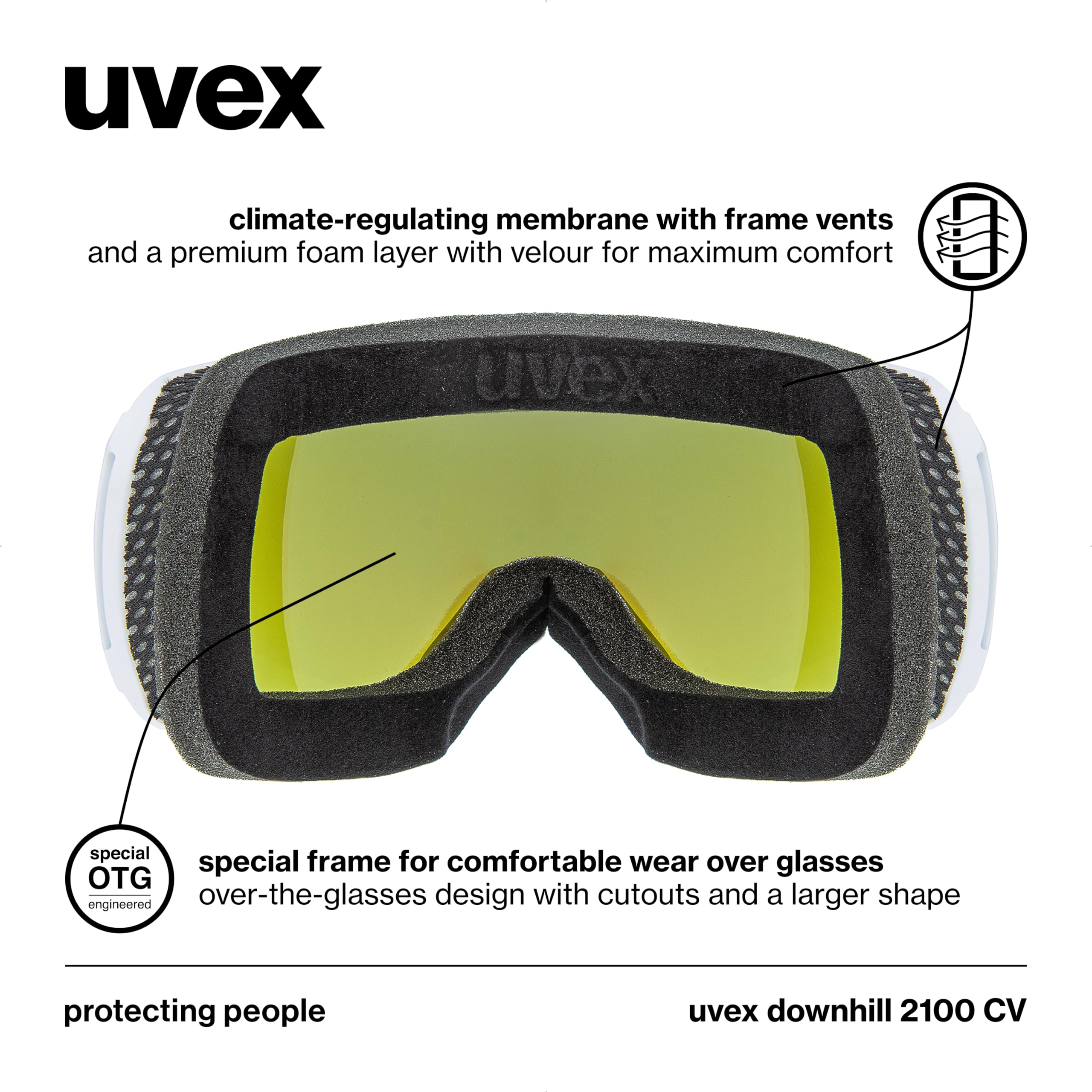 Uvex Unisex – Erwachsene Downhill 2100 Cv gogle narciarskie (1 szt.)
