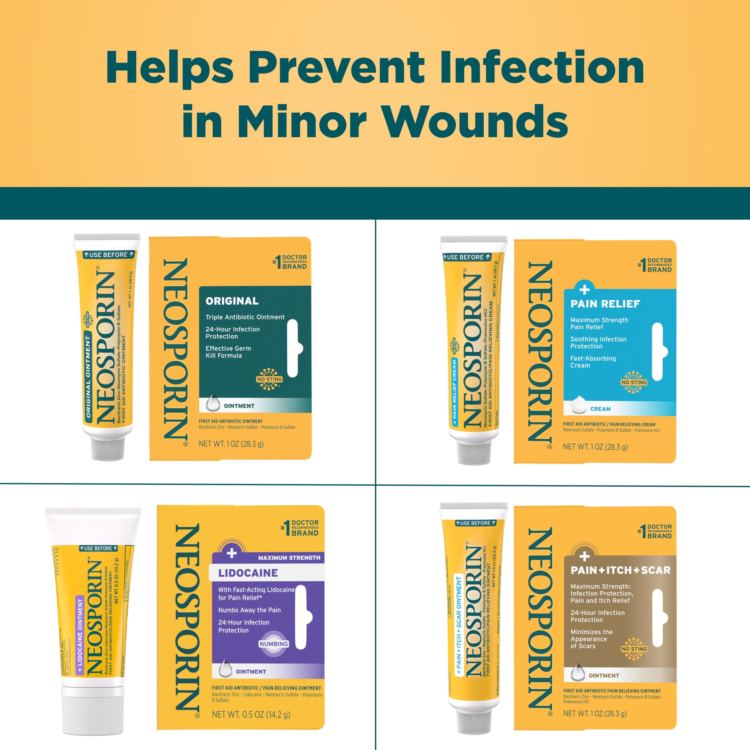Neosporin + Pain, Itch & Scar Triple Antibiotic Ointment, 0.5 oz — Amazon image 5