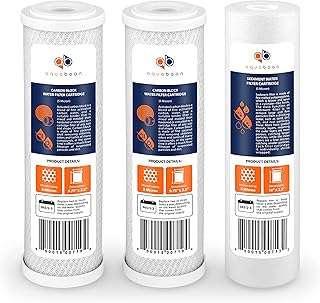 Aquaboon Universal 5 Micron 10 x 2.5 inch Cartridge, Replacement Filter Set with Sediment & Carbon Filters for Standard 10" Housings, Compatible: DWC30001, FXWTC, WHEF-WHWC, WHKF-WHWC, Pentek DGD, RFC