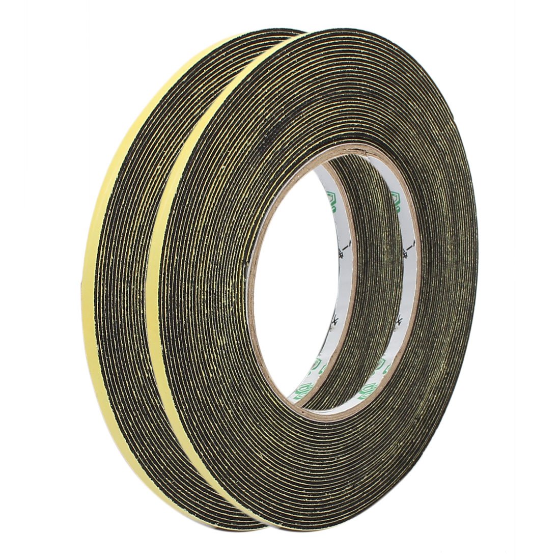 Uxcell Yellow,Black Sourcingmap 2Pcs 5Mm Width 1Mm Thickness Single Side Sponge Foam Tape Black 10 Meter Length