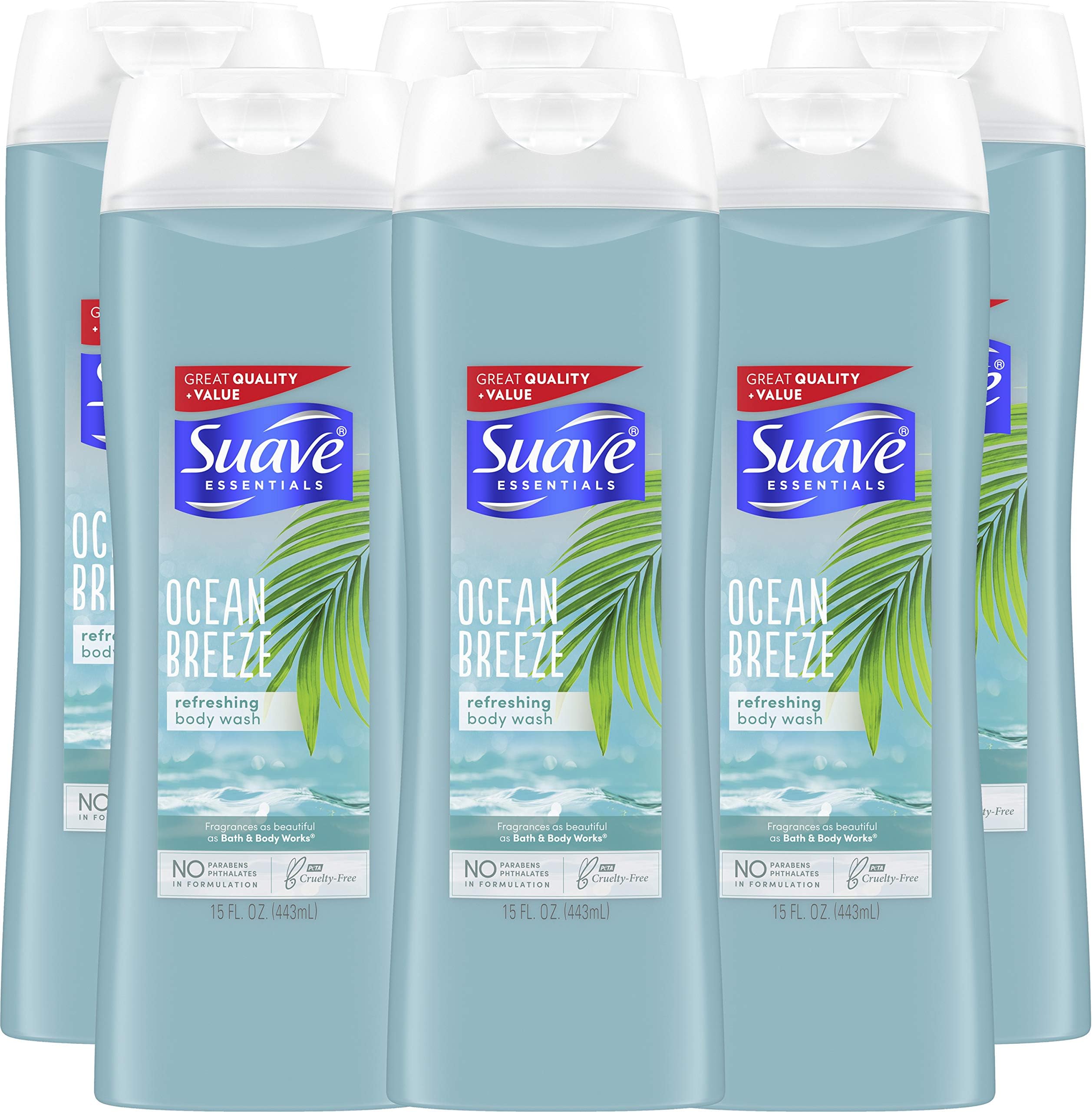 Suave Essentials Body Wash For Hydrated, Smooth Skin Ocean