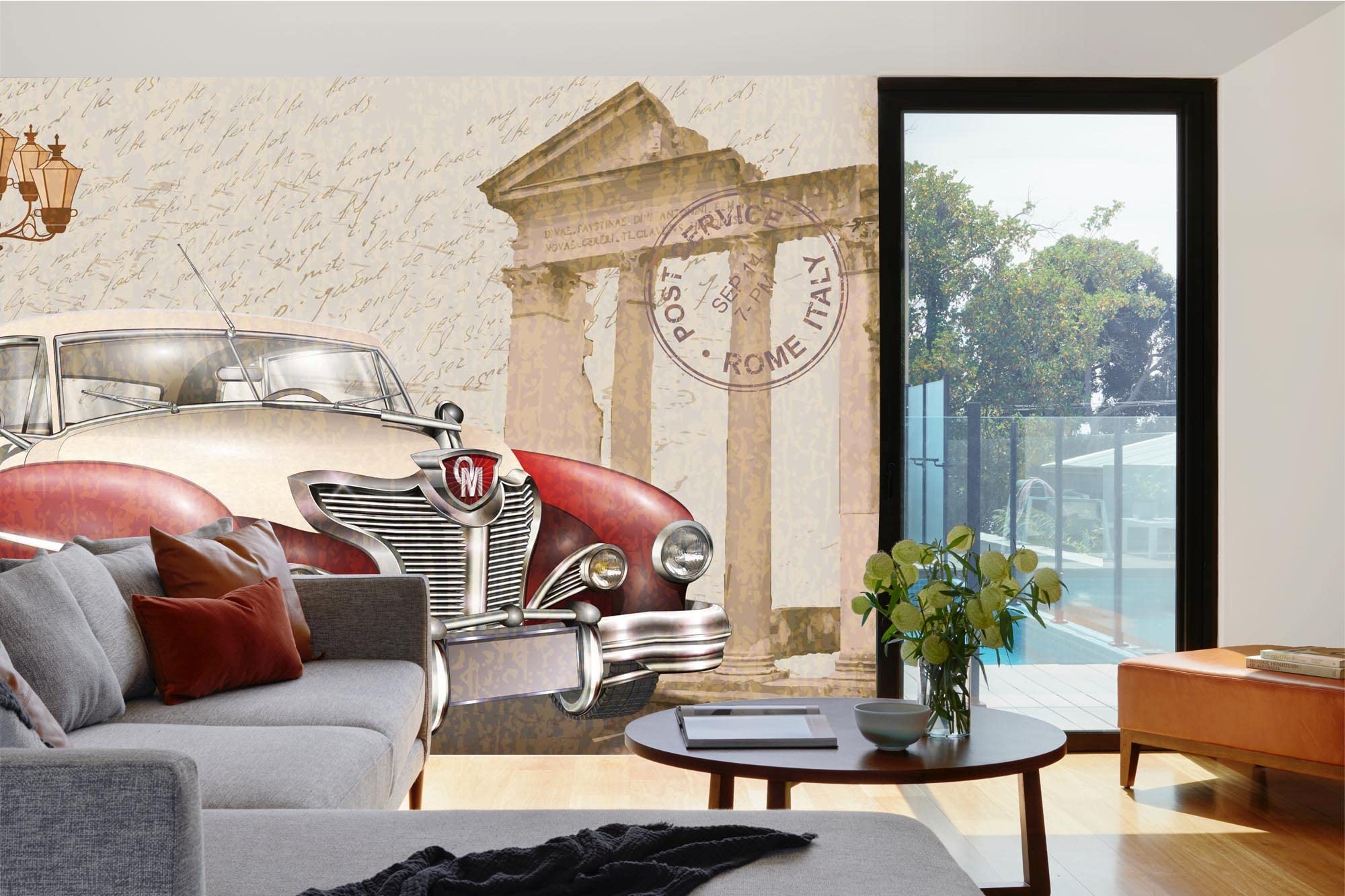 DIMEX LINE Non-Woven Photo Wallpaper Rome Vintage Poster 375 x 250 cm - Non-Woven Wallpaper, Wall Mural, Wall Pictures - Wallpaper for Living Room, Bedroom, Office, Kitchen — image 1