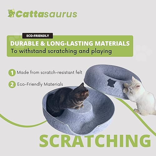 Miniatura 6 de Cattasaurus - Cueva con ventana para varios gatos y gatos grandes de 30 a 45 libras, resiste arañazos, cama túnel desmontable y lavable, cómoda, en