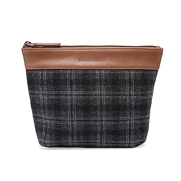 HAMELIN Makeup Vanity Pouch-Slate Grey | Grooming Organiser Kit for Men and Women's Shaving & Beauty Essential Travel Friendly Bag Stylish Spacious Toiletry Kit | Ideal Women's Gift - image, photos
