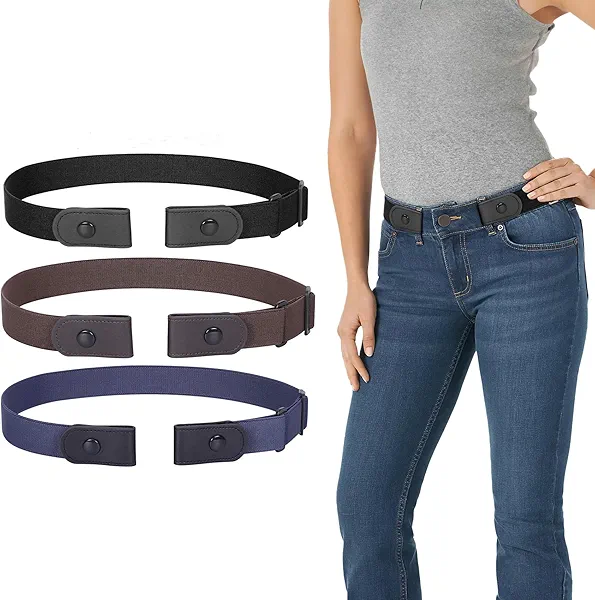 WERFORU 3 Pack 4 Pack No Buckle Invisible Stretch Belt Buckle-Free Elastic Belt for Women and Men